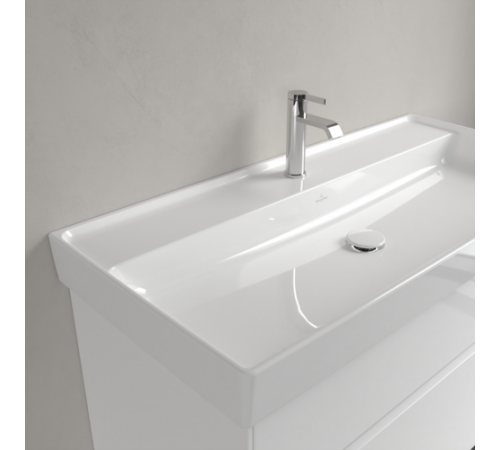 Раковина, Villeroy&Boch, Collaro, шгв 1000*470*160, отверстия для смесителя-1 сквозное, 2 промаркированных, CeramicPlus, цвет-альпийский белый