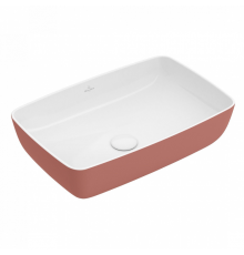 Раковина, Villeroy&Boch, Artis, шгв 580*385*130, отверстия для смесителя-отсутствуют, цвет снаружи/внутри-Powder/белый
