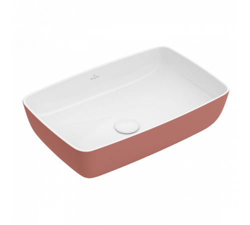 Раковина, Villeroy&Boch, Artis, шгв 580*385*130, отверстия для смесителя-отсутствуют, цвет снаружи/внутри-Powder/белый