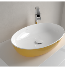 Раковина, Villeroy&Boch, Artis, шгв 610*410*130, отверстия для смесителя-отсутствуют, цвет снаружи/внутри-Indian Summer/белый