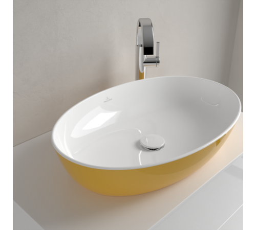 Раковина, Villeroy&Boch, Artis, шгв 610*410*130, отверстия для смесителя-отсутствуют, цвет снаружи/внутри-Indian Summer/белый