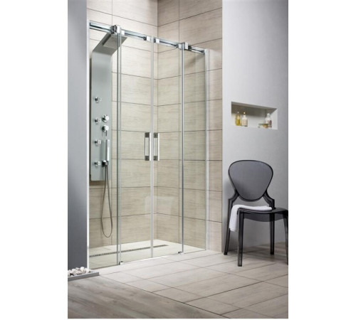 Дверь, Radaway, Espera DWD, комплект створок, шв 1400*2000, петли-слева и справа, хром, цвет стекла-прозрачный, Easy Clean