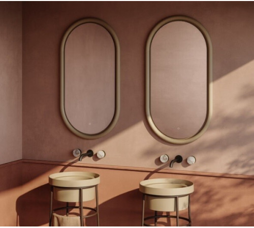 Зеркало, Artceram, Milano, овальное, шгв 550*55*1000, с подсветкой, цвет рамы-brown matera (Товар заказной, возврату не подлежит)