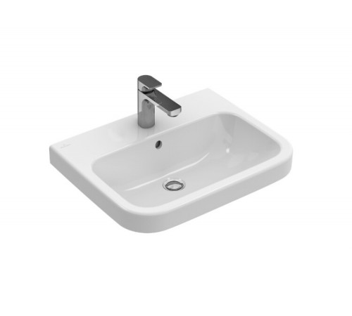 Раковина, Villeroy&Boch, Architectura, шг 550*470, отверстия для смесителя-1 сквозное, 2 промаркированных, CeramicPlus, цвет-альпийский белый