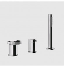 Смеситель для ванны и душа, Gessi, Anello, на 2 потребителя, цвет-хром