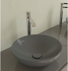 Раковина, Villeroy&Boch, Loop&Friends, шгв 380*380*120, отверстия для смесителя-отсутствуют, CeramicPlus, цвет-Graphite