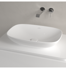 Раковина, Villeroy&Boch, Subway 3.0, шгв 650*470*120, отверстия для смесителя-1 сквозное, 2 промаркированных, цвет-альпийский белый