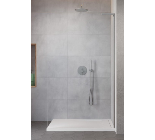 Душевая перегородка, Radaway, Modo SL II, левосторонняя, шв 1100*2000, brushed nickel, цвет стекла-прозрачный, Easy Clean