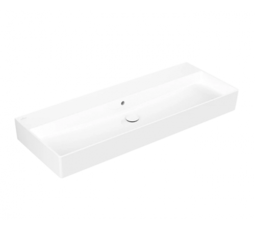 Раковина, Villeroy&Boch, Memento, шгв 1200*470*140, отверстия для смесителя-отсутствуют, CeramicPlus, цвет-альпийский белый