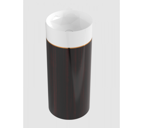 Раковина, Villeroy&Boch, Octagon, шгв 400*400*950, c пьедесталом, отверстия для смесителя-отсутствуют, цвет раковины/пьедестала-белый/Dark Chestnut