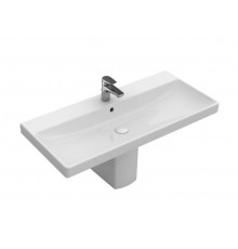 Раковина, Villeroy&Boch, Avento, шг 800*470, отверстия для смесителя-1 сквозное, 2 промаркированных, цвет-альпийский белый