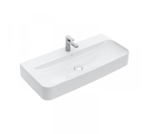 Раковина, Villeroy&Boch, Finion, шгв 1000*470*105, отверстия для смесителя-1 сквозное, 2 промаркированных, CeramicPlus, цвет-альпийский белый