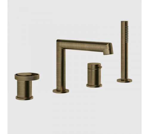 Смеситель для ванны и душа, Gessi, Anello, цвет-Antique Brass