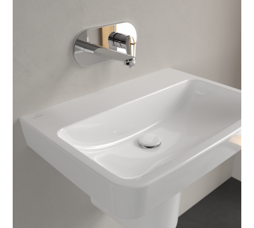 Раковина, Villeroy&Boch, O.Novo, шгв 650*460*125, отверстия для смесителя-1, CeramicPlus/AntiBac, цвет-альпийский белый