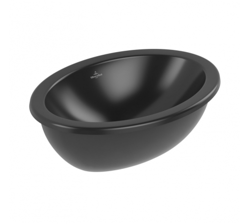 Раковина, Villeroy&Boch, Loop&Friends, шгв 430*280*185, отверстия для смесителя-отсутствуют, CeramicPlus, цвет-Pure Black