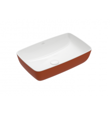 Раковина, Villeroy&Boch, Artis, шгв 580*385*130, отверстия для смесителя-отсутствуют, цвет снаружи/внутри-Rust/белый