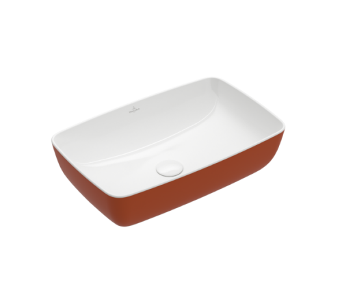 Раковина, Villeroy&Boch, Artis, шгв 580*385*130, отверстия для смесителя-отсутствуют, цвет снаружи/внутри-Rust/белый