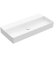 Раковина, Villeroy&Boch, Memento, шгв 1000*470*95, отверстия для смесителя-отсутствуют, CeramicPlus, цвет-альпийский белый