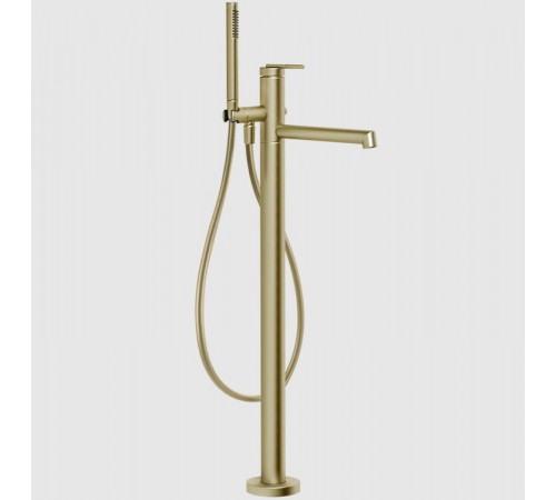 Смеситель для ванны и душа, Gessi, Ingranaggio, напольный, цвет-Brushed Brass PVD