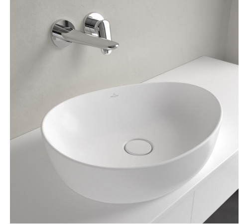 Раковина, Villeroy&Boch, Antao, шгв 510*400*146, отверстия для смесителя-отсутствуют, CeramicPlus, цвет-Stone White