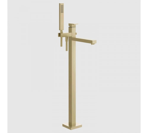 Смеситель для ванны и душа, Gessi, Rettangolo, напольный, цвет-Brushed Brass PVD