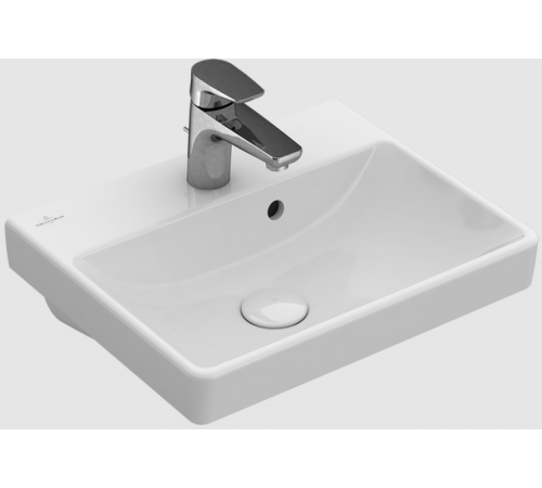 Раковина, Villeroy&Boch, Avento, шгв 450*370*150, отверстия для смесителя-1, CeramicPlus, цвет-камень белый