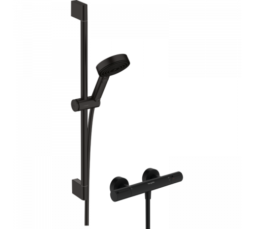 Душевой гарнитур, Hansgrohe, Pulsify Select, 105, цвет-черный матовый
