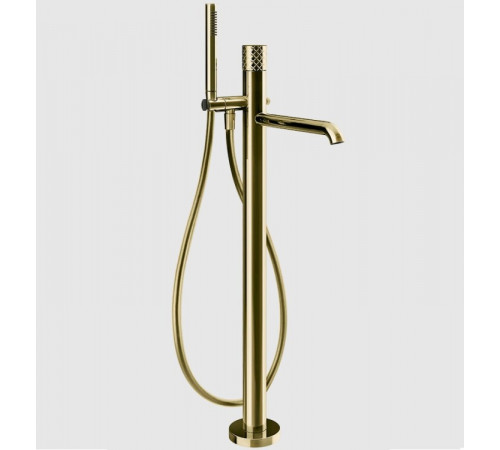 Смеситель для ванны и душа, Gessi, Habito Intreccio, напольный, цвет-Brass PVD