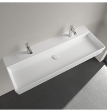 Раковина, Villeroy&Boch, Memento 2.0, шгв 1200*470*135, отверстия для смесителя-2, цвет-альпийский белый