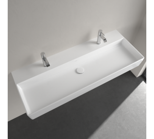 Раковина, Villeroy&Boch, Memento 2.0, шгв 1200*470*135, отверстия для смесителя-2, цвет-альпийский белый
