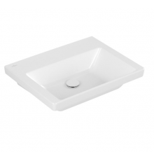 Раковина, Villeroy&Boch, Subway 3.0, шгв 600*470*120, отверстия для смесителя-отсутствуют, цвет-альпийский белый