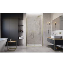 Дверь, Radaway, Furo DWJ, шв 822*2000, петли-справа, brushed gold, цвет стекла-прозрачный, Easy Clean
