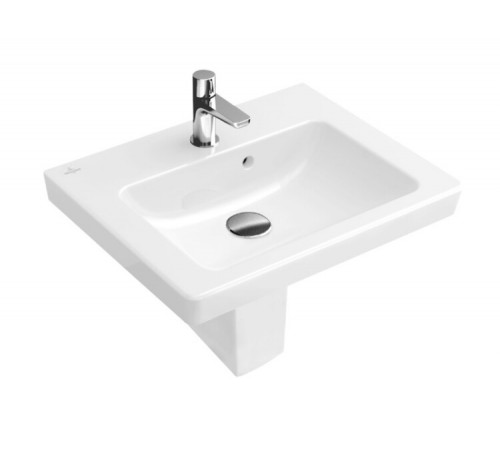 Раковина, Villeroy&Boch, Subway 2.0, шг 500*400, отверстия для смесителя-1, цвет-альпийский белый