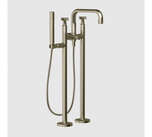 Смеситель для ванны и душа, Gessi, Inciso, напольный, цвет-Finox Brushed Nickel