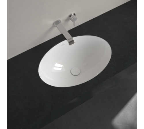 Раковина, Villeroy&Boch, Loop&Friends, шгв 560*380*225, отверстия для смесителя-отсутствуют, цвет-альпийский белый