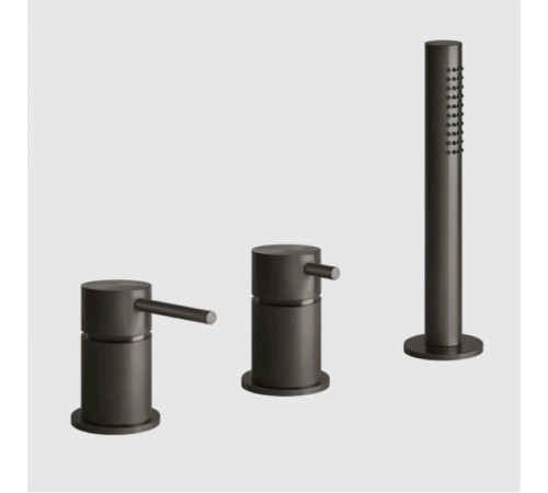 Смеситель для ванны и душа, Gessi, 316 Bath-Shower, на 2 потребителя, цвет-Black Metal Brushed PVD (старый арт. 54043/707)