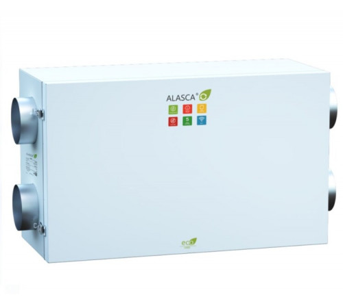 ECO H500EC W Pro, Вентиляционная установка Alasca ECO приточно-вытяжная с энтальпийным пластинчатым рекуператором + смес. узел, заслонки, датчики