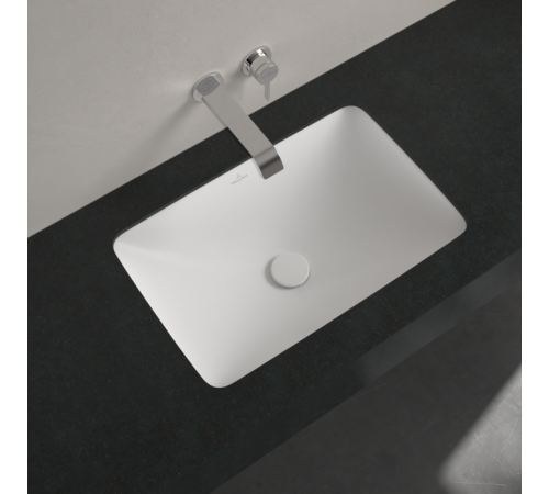 Раковина, Villeroy&Boch, Loop&Friends, шгв 540*340*190, отверстия для смесителя-отсутствуют, CeramicPlus, цвет-альпийский белый