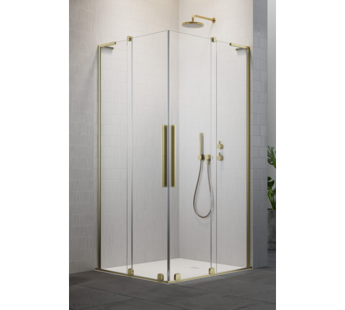 Дверь, Radaway, Furo SL, шв 900*2000, петли-слева, золото брашированное, цвет стекла-прозрачный, Easy Clean