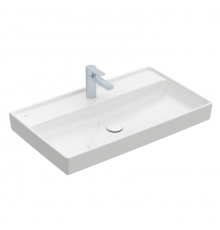 Раковина, Villeroy&Boch, Collaro, шгв 800*470*160, отверстия для смесителя-1 сквозное, 2 промаркированных, CeramicPlus, цвет-альпийский белый