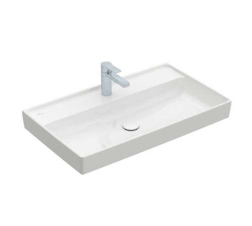 Раковина, Villeroy&Boch, Collaro, шгв 800*470*160, отверстия для смесителя-1 сквозное, 2 промаркированных, CeramicPlus, цвет-альпийский белый