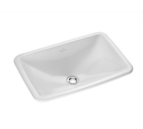 Раковина, Villeroy&Boch, Loop&Friends, шгв 600*405*185, отверстия для смесителя-отсутствуют, CeramicPlus, цвет-альпийский белый