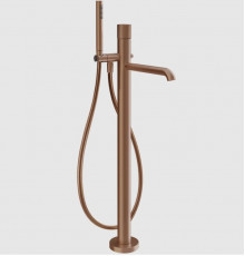 Смеситель для ванны и душа, Gessi, Habito Rigato, напольный, цвет-Copper Brushed PVD