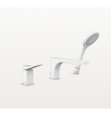 Смеситель для ванны и душа, Gessi, Rilievo, на борт ванны, цвет-белый матовый