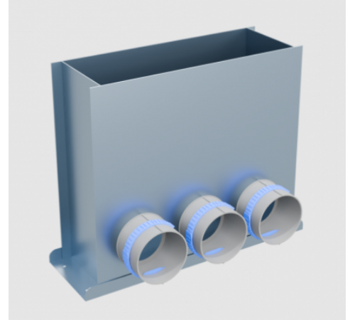 Пленум, Flexag FL-PFP-400x100/75x3, напольный, 400x100, на 3 выxода FLD