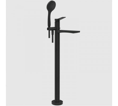 Смеситель для ванны и душа, Gessi, Rilievo, напольный, цвет-черный матовый