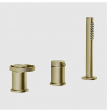 Смеситель для ванны и душа, Gessi, Anello, на 2 потребителя, цвет-Brushed Brass PVD