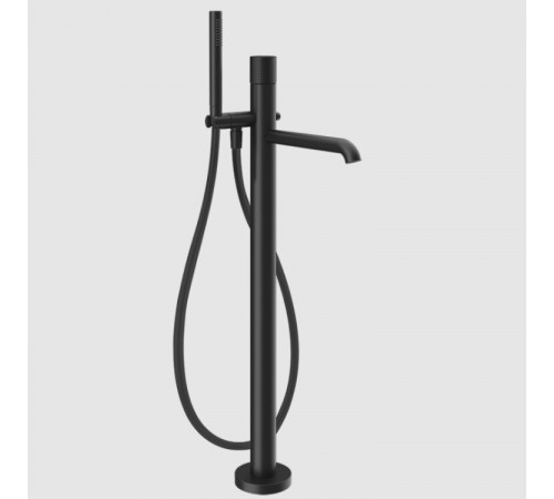 Смеситель для ванны и душа, Gessi, Habito Cesello, напольный, цвет-черный матовый