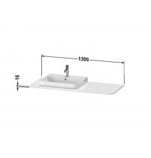 Столешница, Duravit, Happy D.2 Plus, шгв 1300*550*16, цвет-шлифованный орех