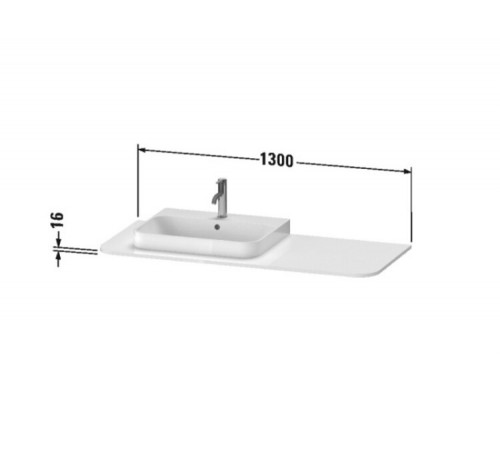 Столешница, Duravit, Happy D.2 Plus, шгв 1300*550*16, цвет-шлифованный орех